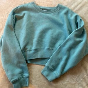 TNA blue cropped sweater